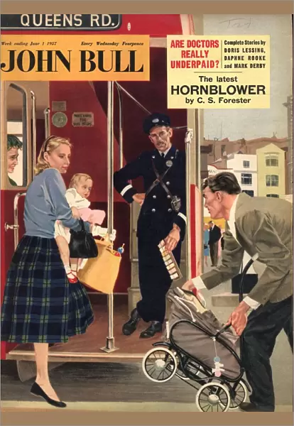 John Bull 1957 1950s UK babies buses london transport mothers busy conductors chivalry