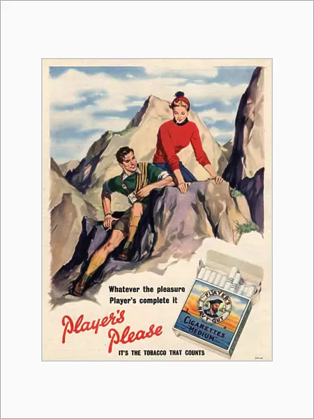 Players Navy Cut 1950s UK cigarettes smoking mountain climbing