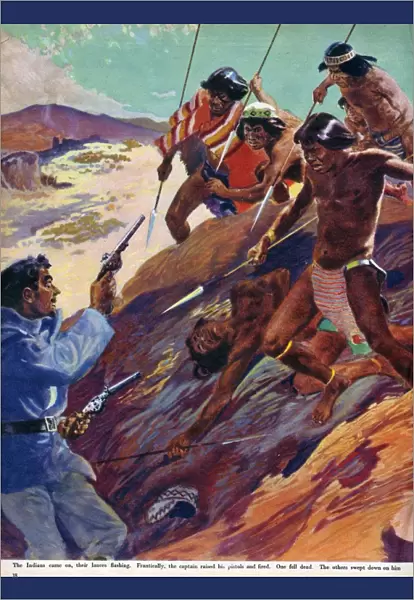 John Bull 1953 1950s UK womens story illustrations natives fighting fights native