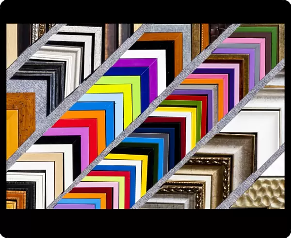 Picture frames at a market in Nerja in Spain