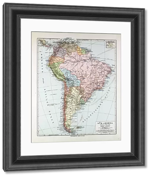Map Of South America, 1899