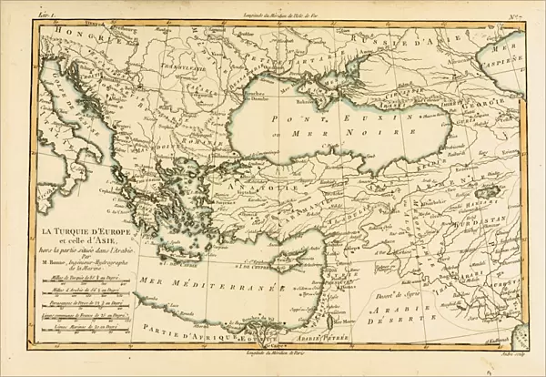 Map of Turkey and Middle East, circa. 1760. From Atlas de Toutes Les Parties Connues du