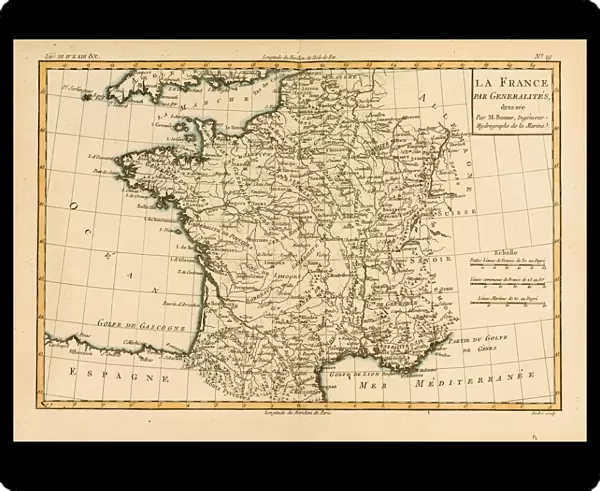 Map of France, circa. 1760. From Atlas de Toutes Les Parties Connues du Globe Terrestre