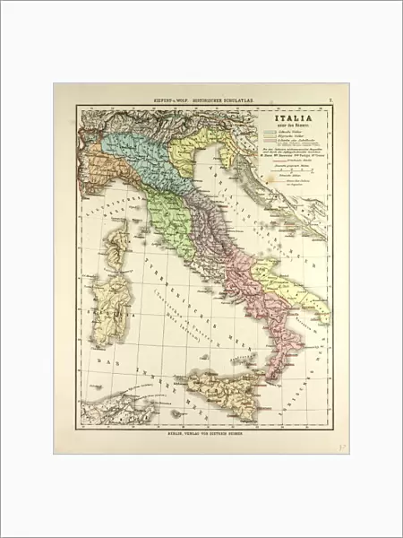 MAP OF ITALY DURING THE ROMAN EMPIRE