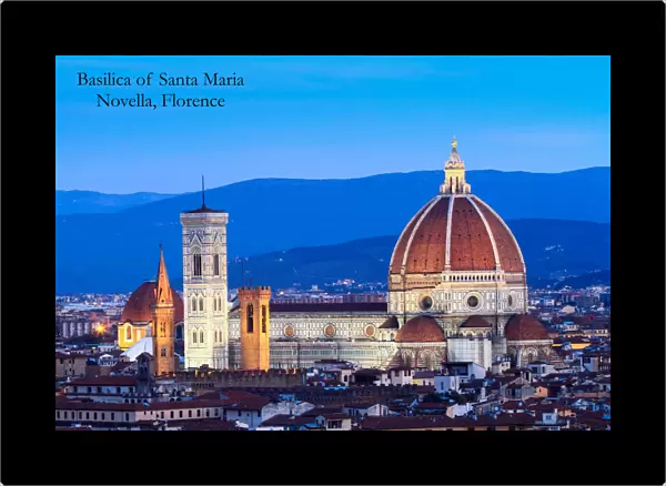 Cathedral and the Basilica of Santa Maria Novella in evening dress. Florence. Tuscany. Italy. Europe