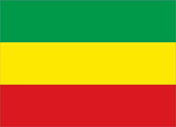 Historical flag of Ethiopia, a landlocked country on the horn of Africa, from 1991 to 1996