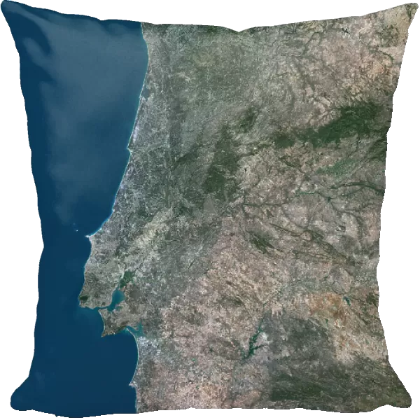 Portugal. Color satellite image of Portugal and neighbouring countries