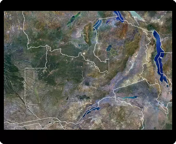 Zambia with borders