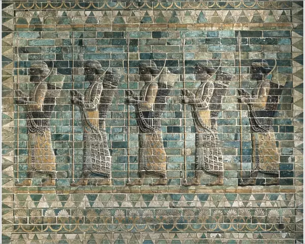 Frieze of Archers of polychrome glazed brick, from Palace of Darius I, from Shush (ancient Susa), Iran