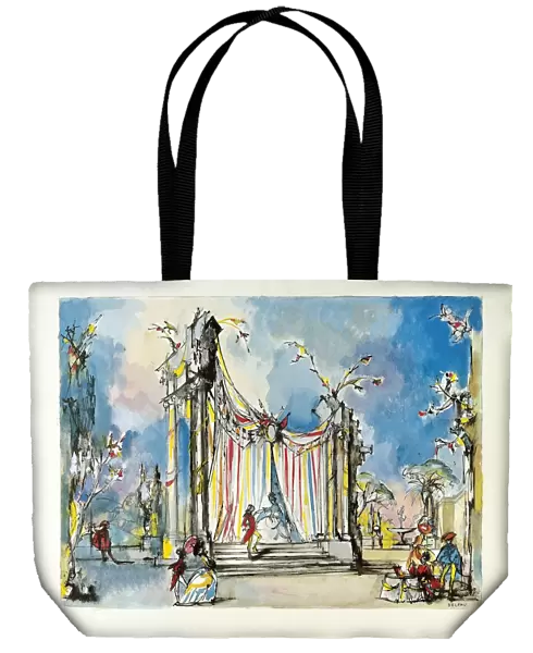 France, Paris, Set design for La Cenerentola, ossia La bonta in trionfo (Cinderella, or Goodness Triumphant) by Gioacchino Rossini (1792-1868) for performance at Paris Opera, 1971