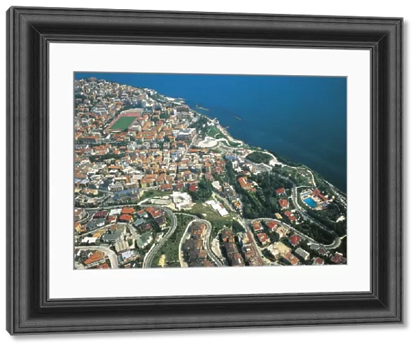 Italy, Marche Region, Aerial view of Ancona