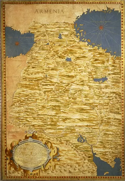 Map of Armenia, oil painting by Stefano Buonsignori 1575-1584