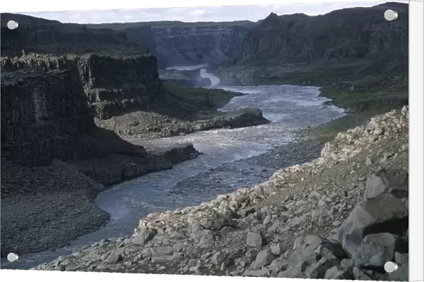 Iceland, Nordur-Thingeyjarsysla, Jokulsargljufur National Park, Gorge of Jokulsa a Fjollum river near Dettifoss waterfall
