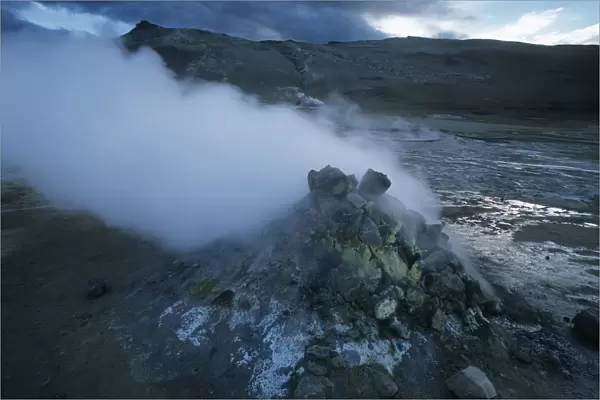 Iceland, Sudur-Thingeyjarsysla Region, Lake Myvatn (Gnat Lake) Area, Hverir geothermal field, Volcanic activity