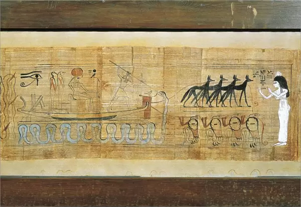 Heruben papyrus, divinity on solar boat of Seth