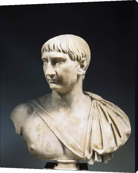 Marble bust of Roman Emperor Trajan, circa 108