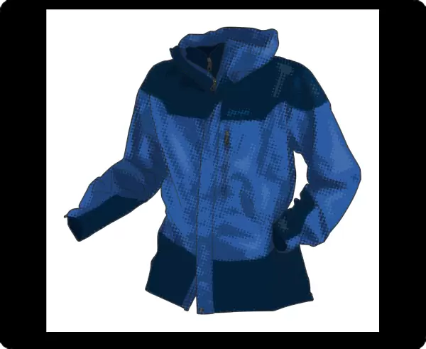 Digital illustration of hikers lightweight waterproof jacket