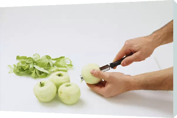 Person coring apples