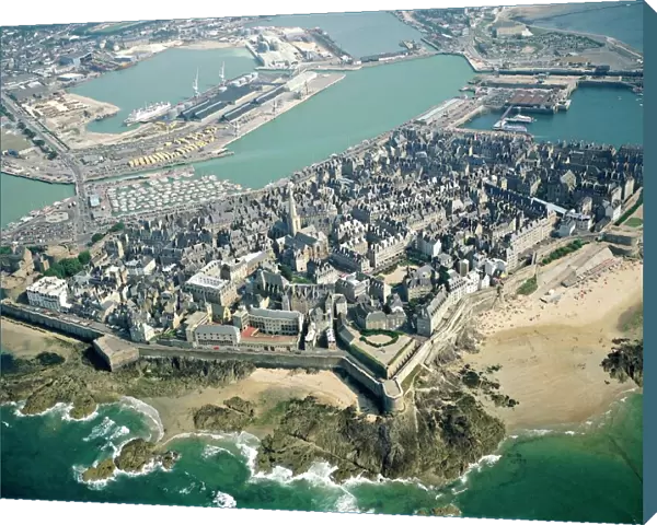 France, Brittany, Aerial view of Saint Malo