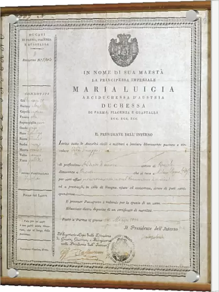 Italy, Milan, First passport of Giuseppe Verdi