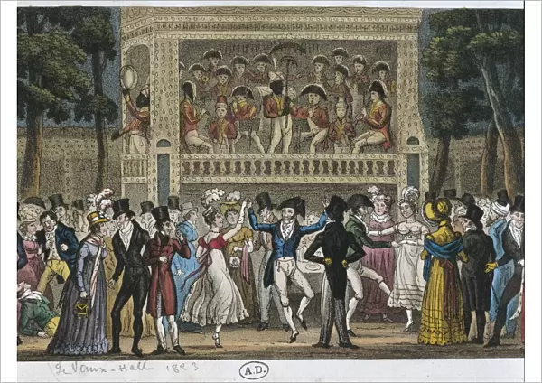 London, Ballroom Dance at Vauxhall, print