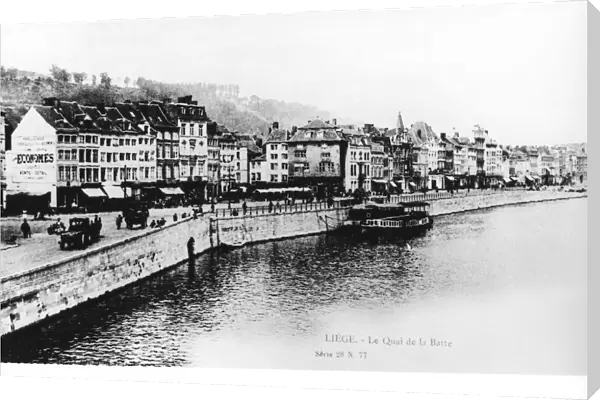 Liege, River Meuse and Quai de le Batte, photograph