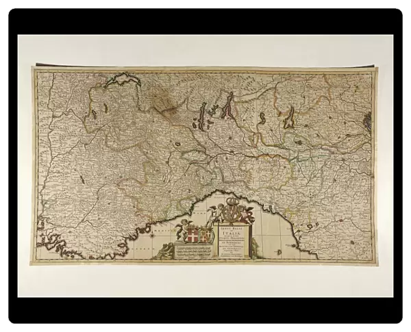 Duchies of Milan, Mantua, Modena and Parma; Republic of Venice and Genoa, Map by Justus Danckerts, Amsterdam, Copper engraving, early 1700