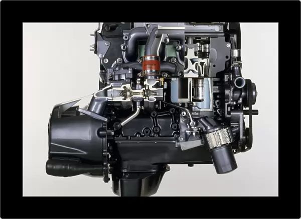 Cross section Ford turbocharged diesel engine