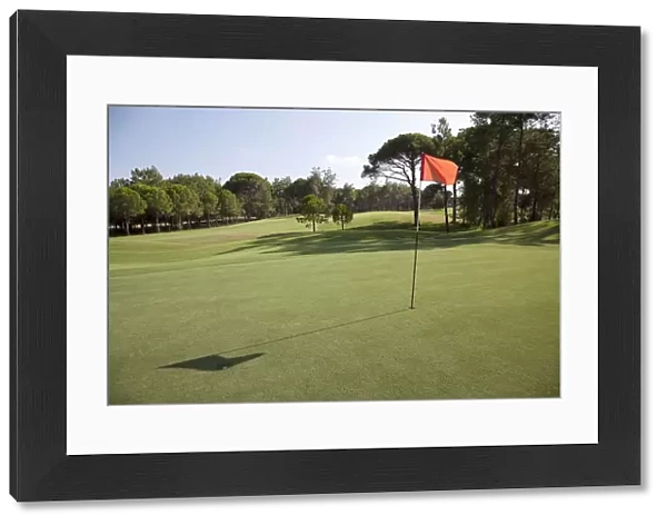 Turkey, Belek, Gloria Golf Club, flag on golf course near Antalya