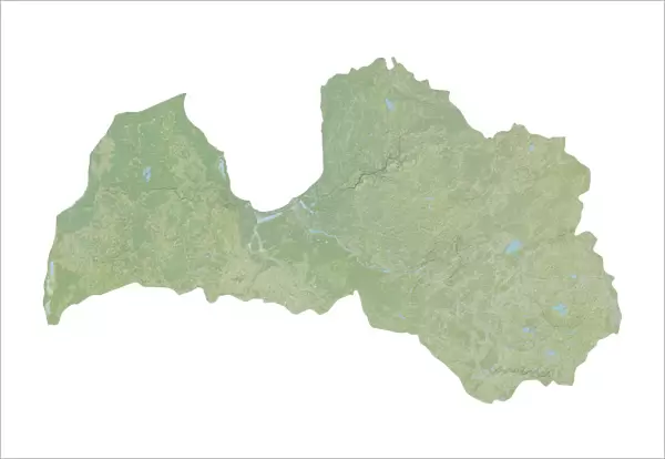 Latvia, Relief Map