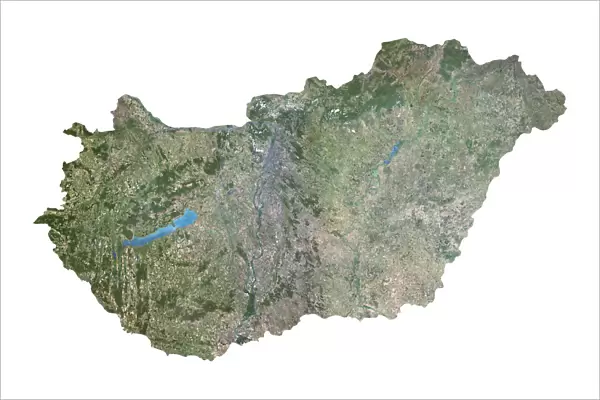 Hungary, Satellite Image