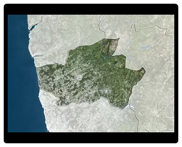 District of Braga, Portugal, True Colour Satellite Image