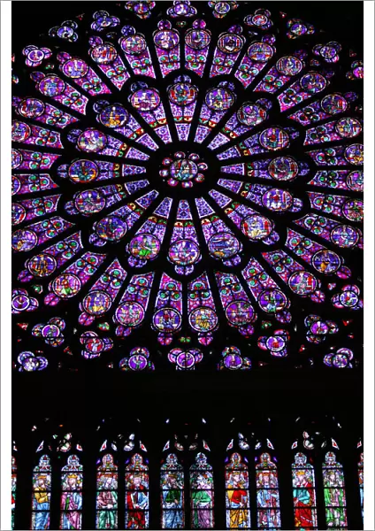 Notre Dame of Paris cathedral North rose window
