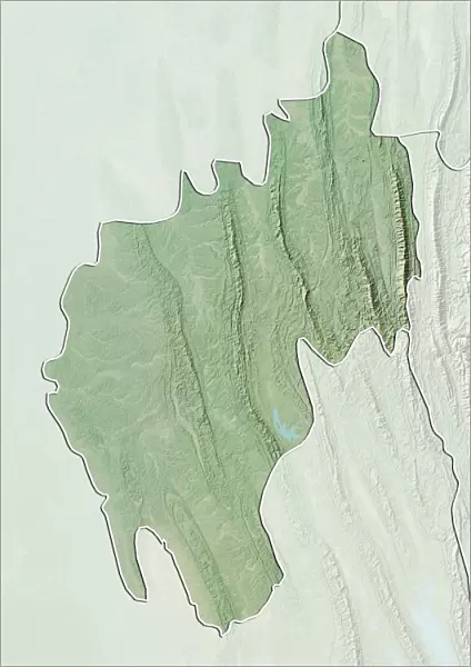 State of Tripura, India, Relief Map