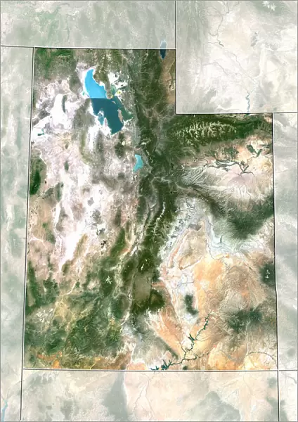 State of Utah, United States, True Colour Satellite Image