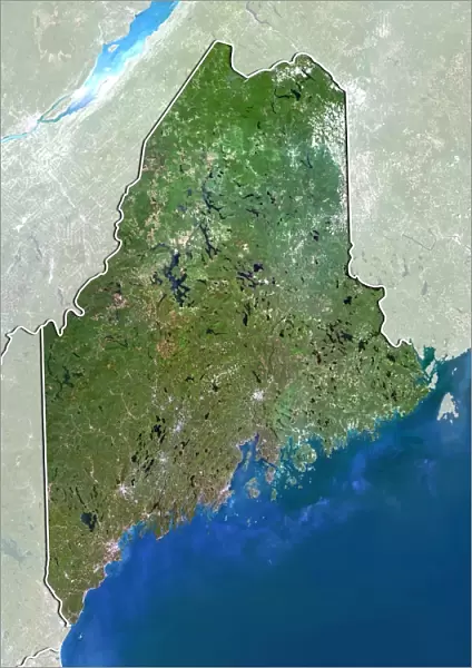 State of Maine, United States, True Colour Satellite Image