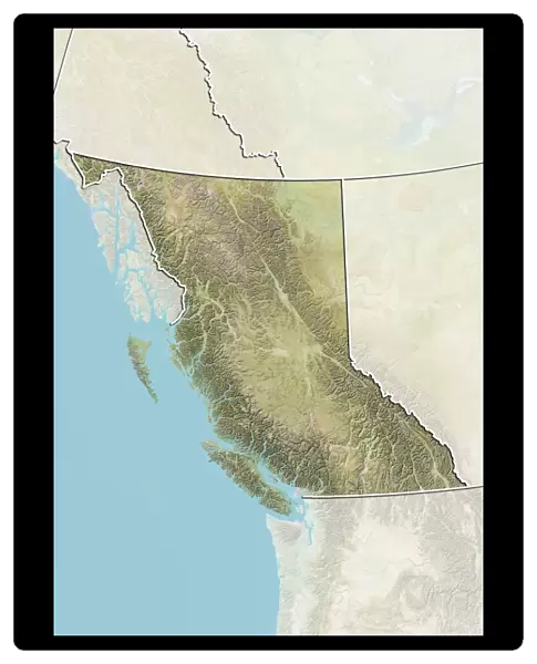 Province of British Columbia, Canada, Relief Map