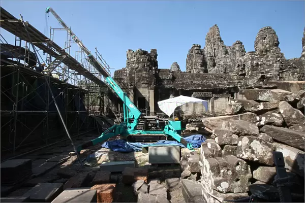 A team of archaeologist works to rebuild the Bayon