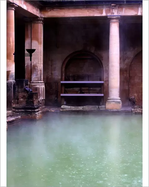 UK, England, Bath, Steaming Roman baths