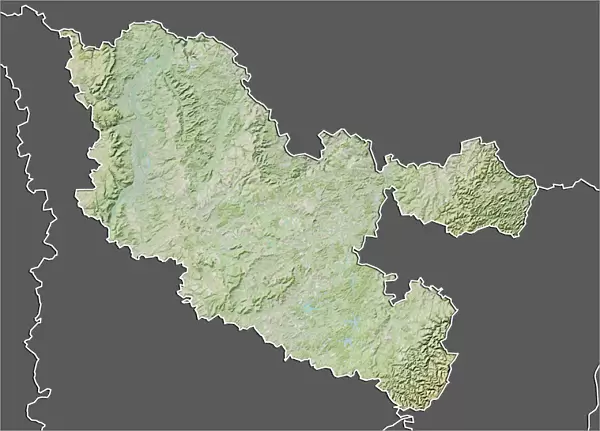Departement of Moselle, France, Relief Map