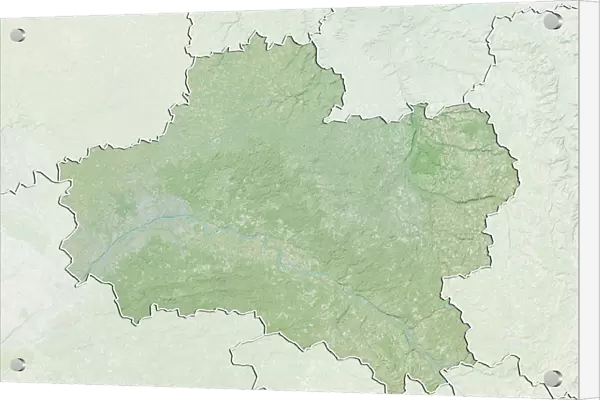 Departement of Loiret, France, Relief Map
