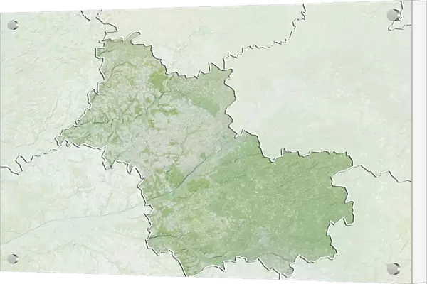 Departement of Loir-et-Cher, France, Relief Map