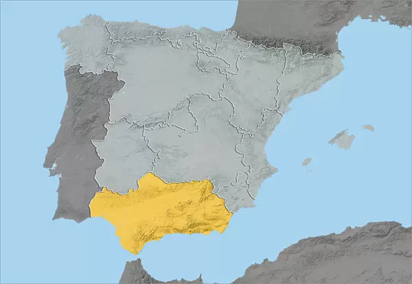 Balearic Islands, Spain, Relief Map