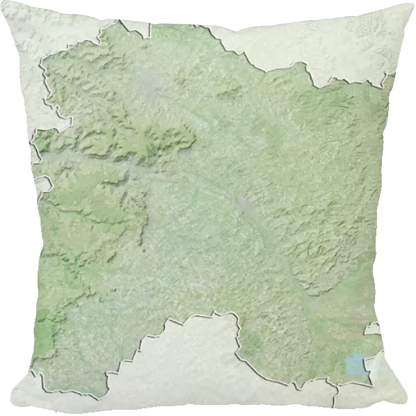 Departement of Marne, France, Relief Map