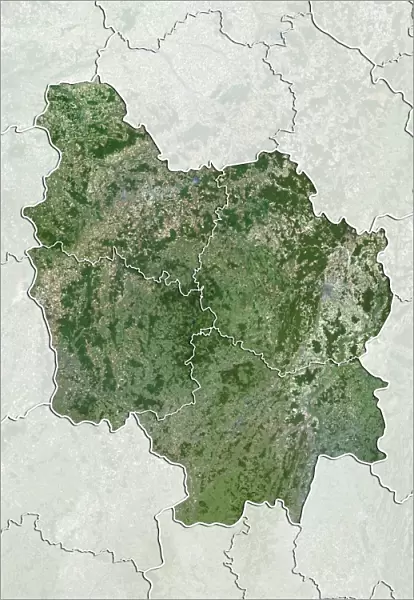 Region of Burgundy, France, True Colour Satellite Image