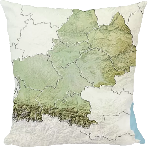 Departement of Hautes-Pyrenees, France, Relief Map