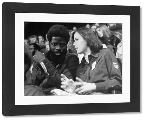 10th free german youth parliament in berlin, june 1976, on the left is emanuel remoe-dohery, regional secretary of the national youth league of the african peoples congress of sierra leone, with doris kwittner, student of languages and delegate from neubrandenburg county