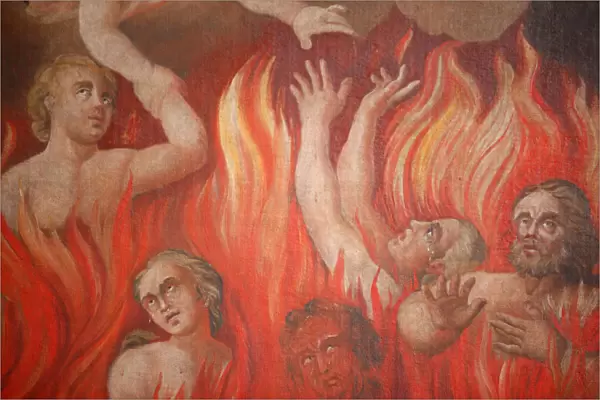 Hell painting in Saint-Nicolas of Vateroce church