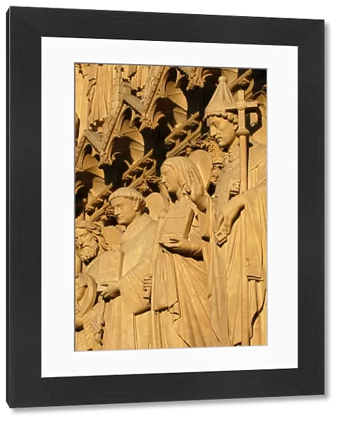 Notre Dame of Paris cathedral facade sculptures