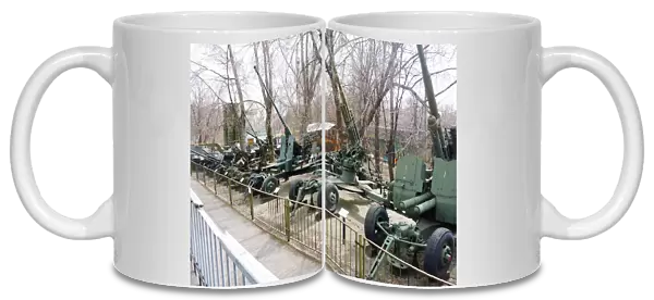 Military hardware on display in the outdoor potion of the central museum of armed forces, moscow, russia, april 2011
